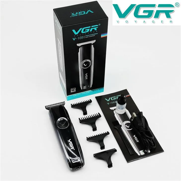ماشین اصلاح موی بدن و صورت وی جی ار مدل V-168 با تیغه استیل ضد زنگ، طراحی ارگونومیک، شارژ USB، قابلیت تنظیم سرعت و شانه قابل تنظیم دستی - تصویر 5