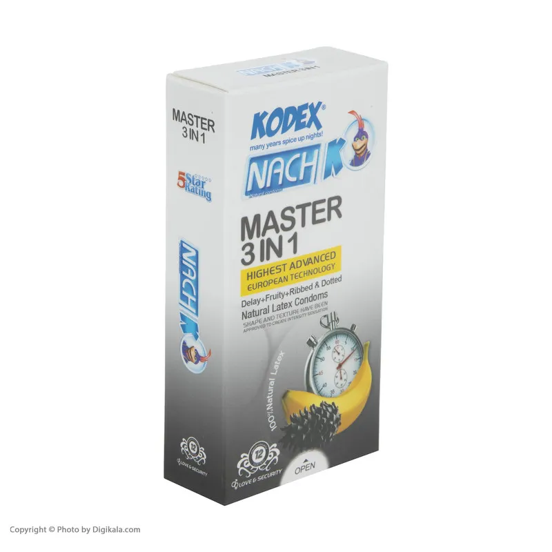 کاندوم تاخیری کدکس مدل Master 3 In 1 بسته 12 عددی - تصویر 2