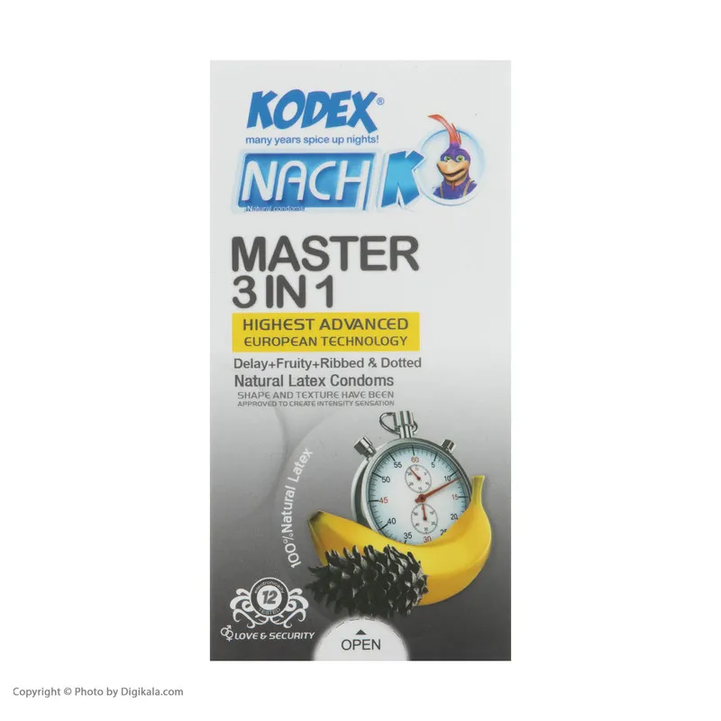کاندوم تاخیری کدکس مدل Master 3 In 1 بسته 12 عددی - تصویر 4