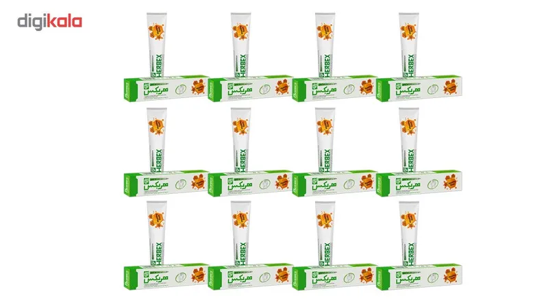 خمیر دندان هربکس مدل herbal حجم 70 میلی لیتر بسته 12 عددی - تصویر 3