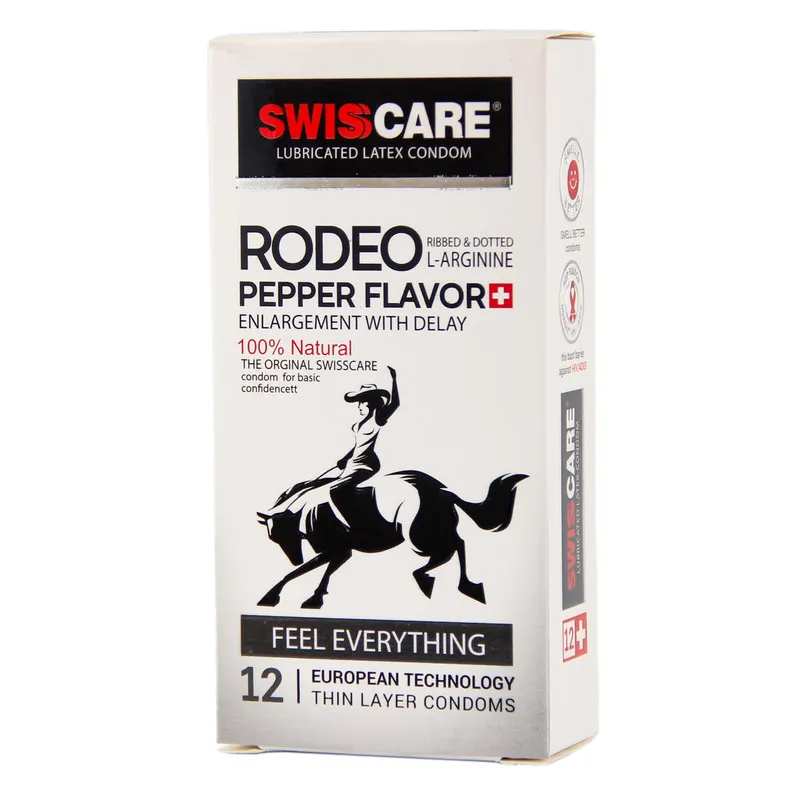 کاندوم سوییسکر مدل Rodeo بسته 12 عددی