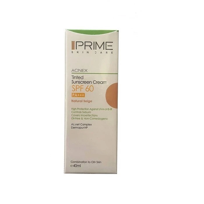 کرم ضدآفتاب رنگی پرایم، 60 SPF، مدل 02، مناسب پوست چرب و مختلط تنالیته رنگ متوسط و حجم 40 میلیلیتر، محافظت کننده در برابر اشعه UVA،IRو UVB، کنترل کننده ترشح سبوم، فاقد چربی و غیر - نمای 5