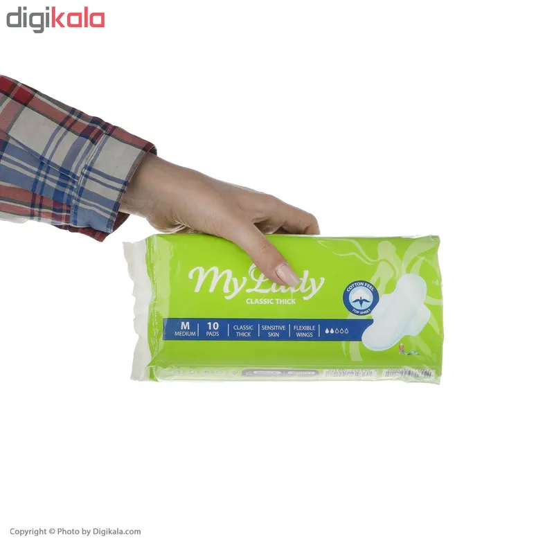 نوار بهداشتی بالدار مای لیدی مدل Classic سایز متوسط بسته 10 عددی - تصویر 2