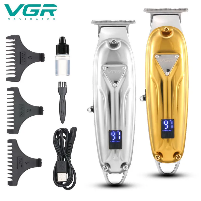 ماشین اصلاح مو صورت و سر وی جی آر مدل V-062 با باتری 1400mAh، شارژ سریع، 2 ساعت استفاده بی‌سیم، شانه متحرک در 4 اندازه، نمایشگر دیجیتال و قابلیت استفاده خشک و مرطوب - تصویر 6