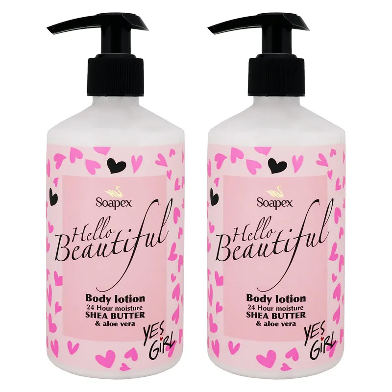 لوسیون بدن مرطوب‌کننده سوپکس مدل Shea butter & Aloe vera حجم 350 میلی‌لیتر مجموعه 2 عددی با ویتامین E، فاقد چربی، مناسب نرم‌کنندگی و پیشگیری از خشکی و حساسیت پوست
