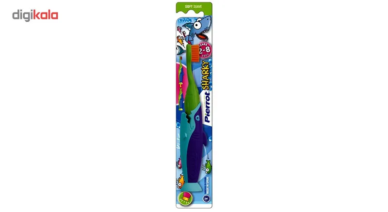 مسواک کودک پیرروت مدل Sharky با برس نرم بسته 2 عددی - تصویر 4