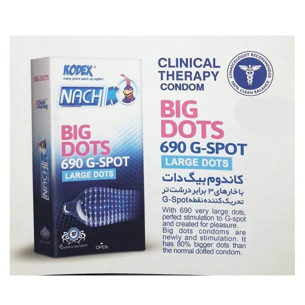 کاندوم ناچ کدکس مدل BIG DOTS مجموعه 2 عددی - تصویر 3