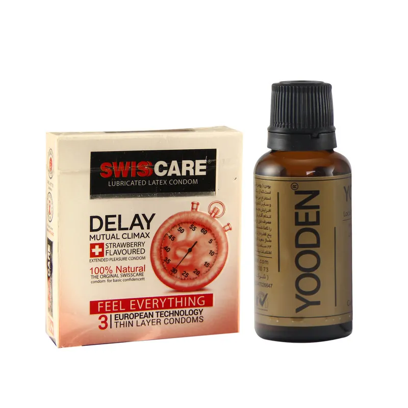 کاندوم سوئیس کر مدل DELAY بسته 3 عددی به همراه روغن یودن کد 01 حجم 30 میلی لیتر - تصویر 2