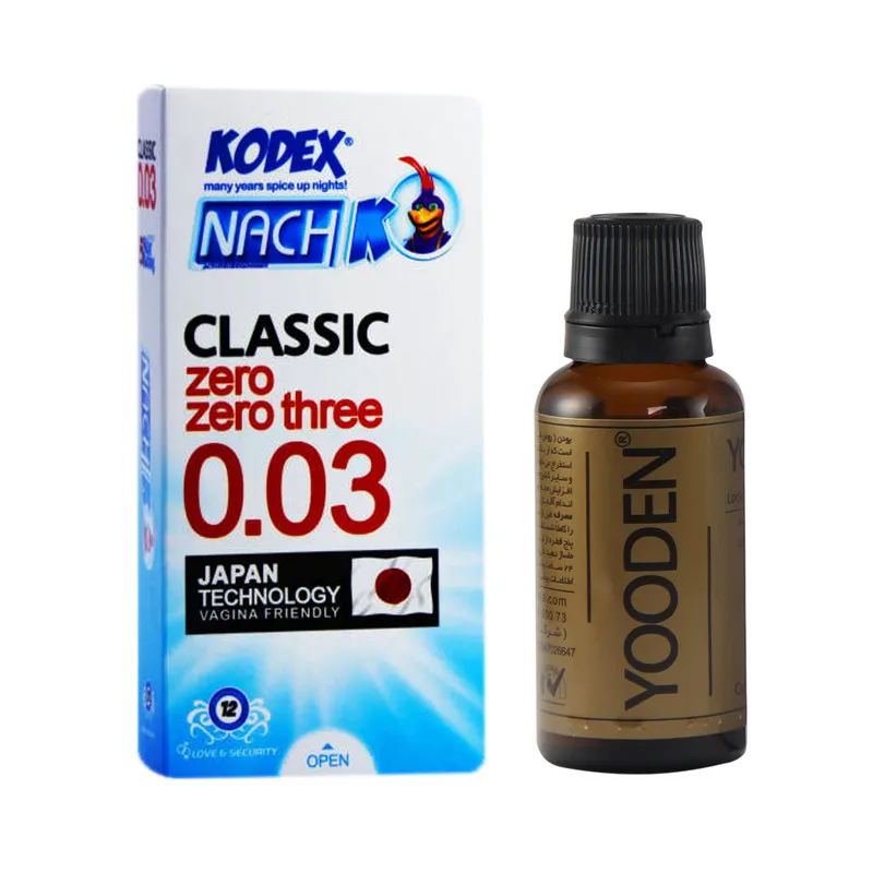 کاندوم ناچ کدکس مدل Classic 0.03 بسته 12 عددی به همراه روغن یودن کد 01 حجم 30 میلی لیتر - تصویر 2