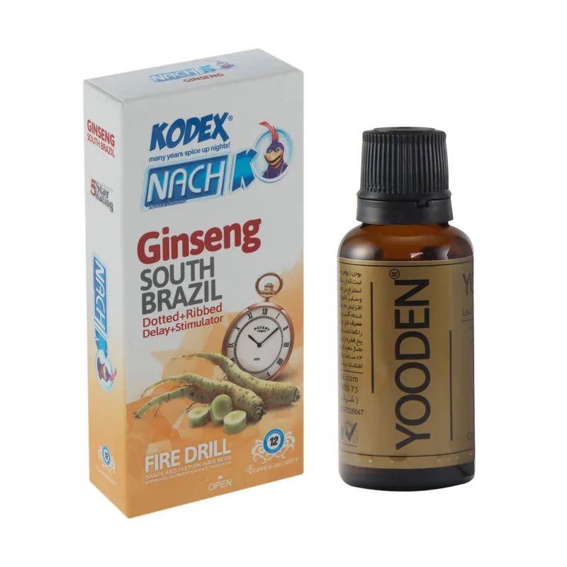 کاندوم ناچ کدکس مدل Ginseng بسته 12 عددی به همراه روغن یودن کد 01 حجم 30 میلی لیتر - تصویر 2