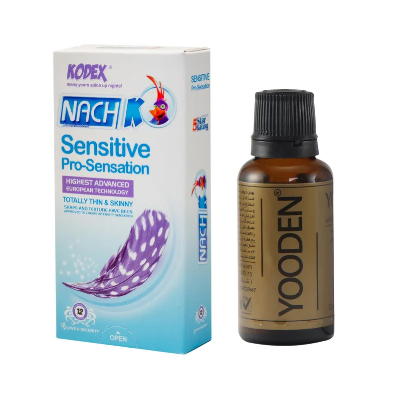 کاندوم ناچ کدکس مدل Sensitive Pro-Sensation بسته 12 عددی به همراه روغن یودن کد 01 حجم 30 میلی لیتر - تصویر 2