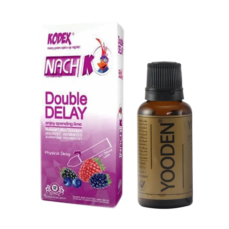 کاندوم ناچ کدکس مدل Double Delay بسته 12 عددی به همراه روغن یودن کد 01 حجم 30 میلی لیتر - تصویر 2