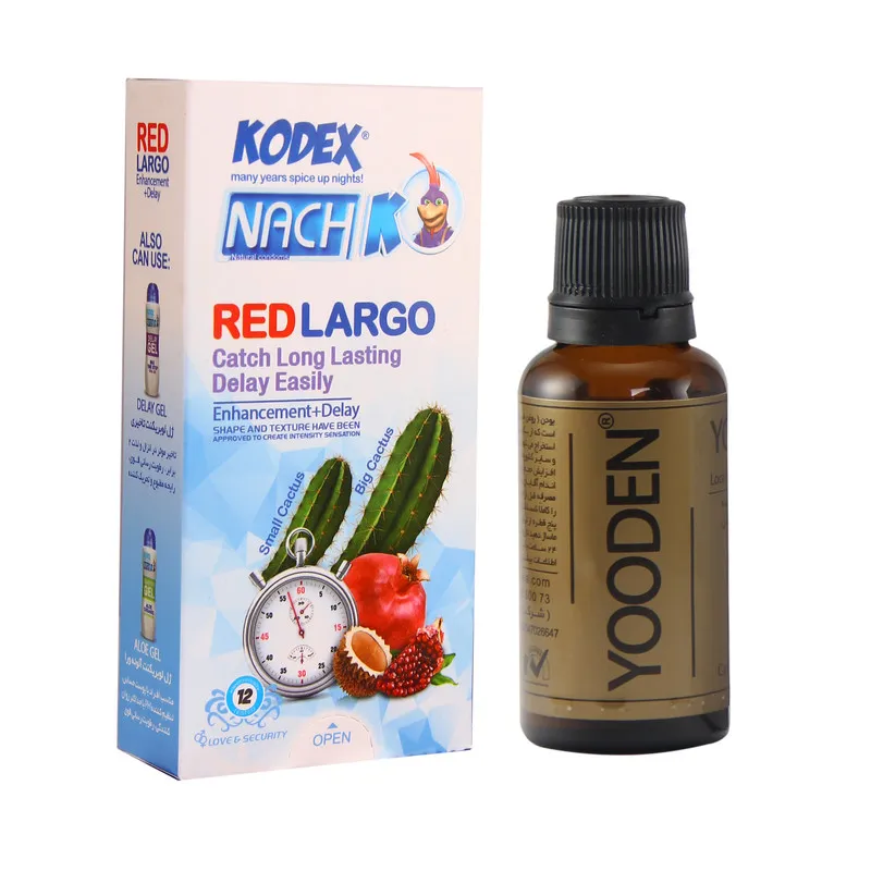 کاندوم ناچ کدکس مدل Red LARGO بسته 12 عددی به همراه روغن یودن کد 01 حجم 30 میلی لیتر - تصویر 2