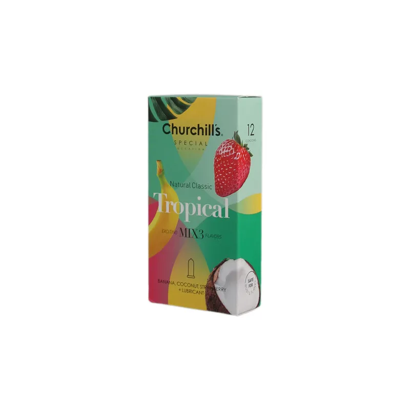 کاندوم چرچیلز مدل Natural Classic Tropical بسته 12 عددی - تصویر 2