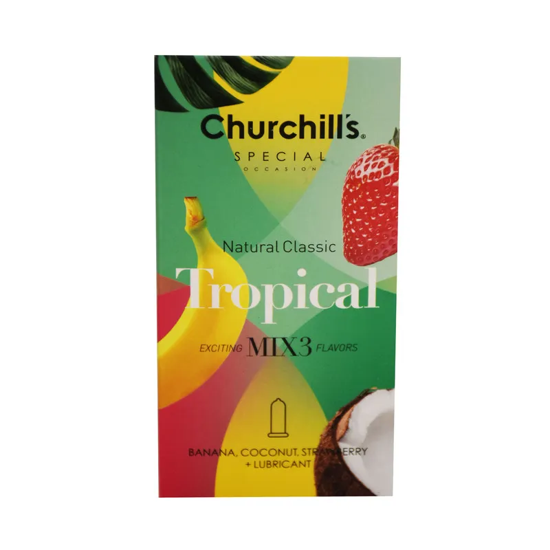 کاندوم چرچیلز مدل Natural Classic Tropical بسته 12 عددی - تصویر 4