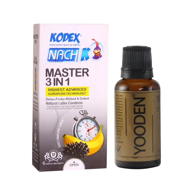 کاندوم ناچ کدکس مدل Master 3 In 1 بسته 12 عددی به همراه روغن یودن کد 01 حجم 30 میلی لیتر - تصویر 2