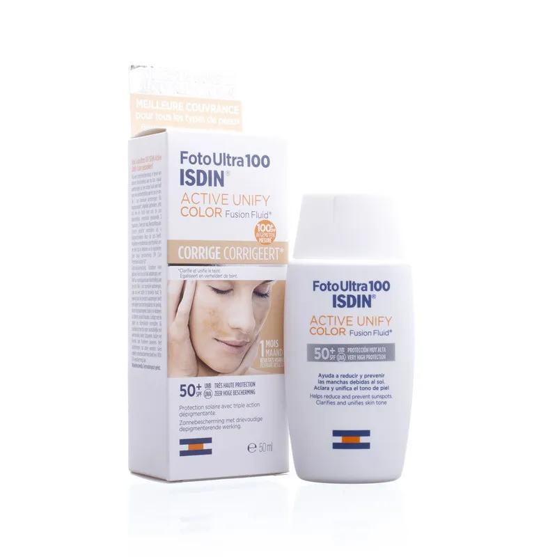 فلوئید ضد آفتاب رنگی ایزدین SPF50 مدل ACTIVE UNIFY محافظ UVA ،UVB، ضد آب، مناسب انواع پوست حجم 50 میلی‌لیتر - تصویر 3