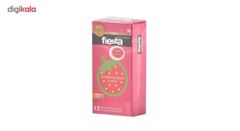 کاندوم خاردار فیستا مدل Strawberry Dotted بسته 12 عددی - تصویر 2