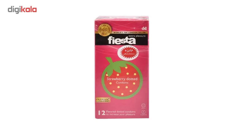 کاندوم خاردار فیستا مدل Strawberry Dotted بسته 12 عددی - تصویر 3