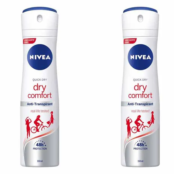اسپری بدن زنانه نیوآ مدل dry comfort حجم 150 میلی لیتر مجموعه 2 عددی