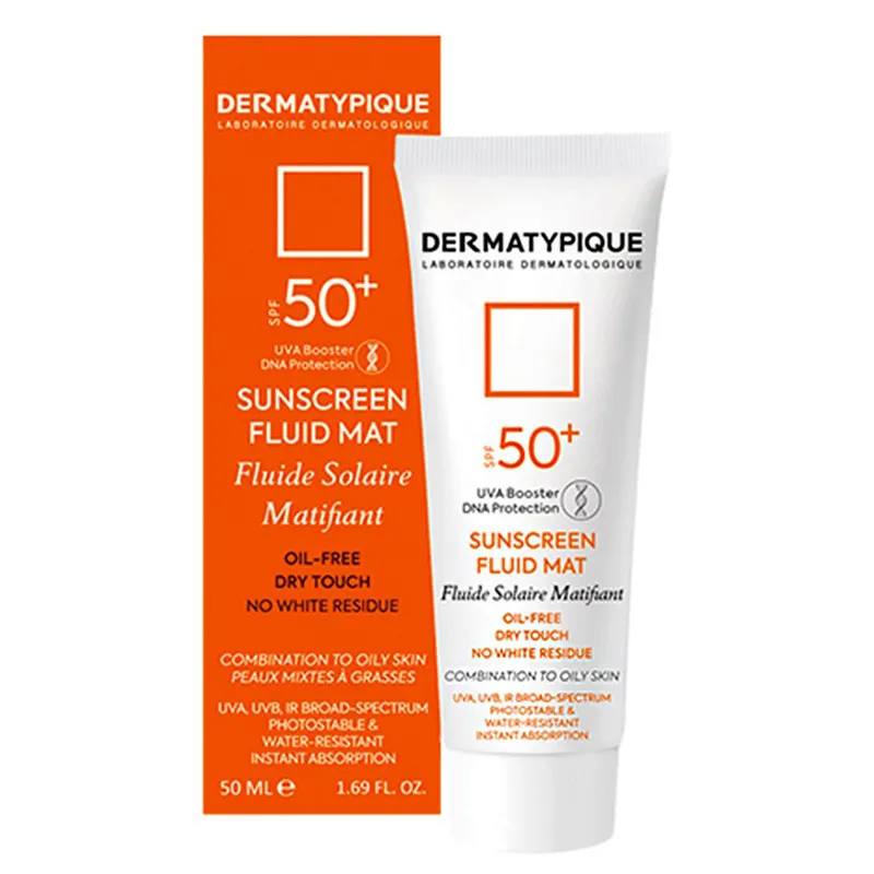 فلوئید ضدآفتاب بی‌رنگ درماتیپیک +SPF50 مدل SFM، مناسب پوست‌های چرب، حجم 50 میلی‌لیتر - تصویر 3