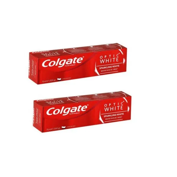 خمیر دندان کلگیت سری Optic White مدل SPARKLING WHITE حجم 75 میلی لیتر مجموعه 2 عددی  - تصویر 2