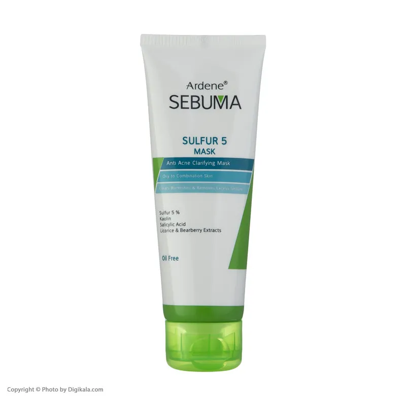 ماسک صورت آردن سبوما مدل Sulfur 5 حجم 75 میلیلیتر مناسب پوست مختلط با خاصیت ضد جوش، پاکسازی منافذ، جذب چربی اضافه، التیامدهنده و بازسازیکننده پوست، حاوی عصاره لیکوریس، چای سبز و آویشن - تصویر 3