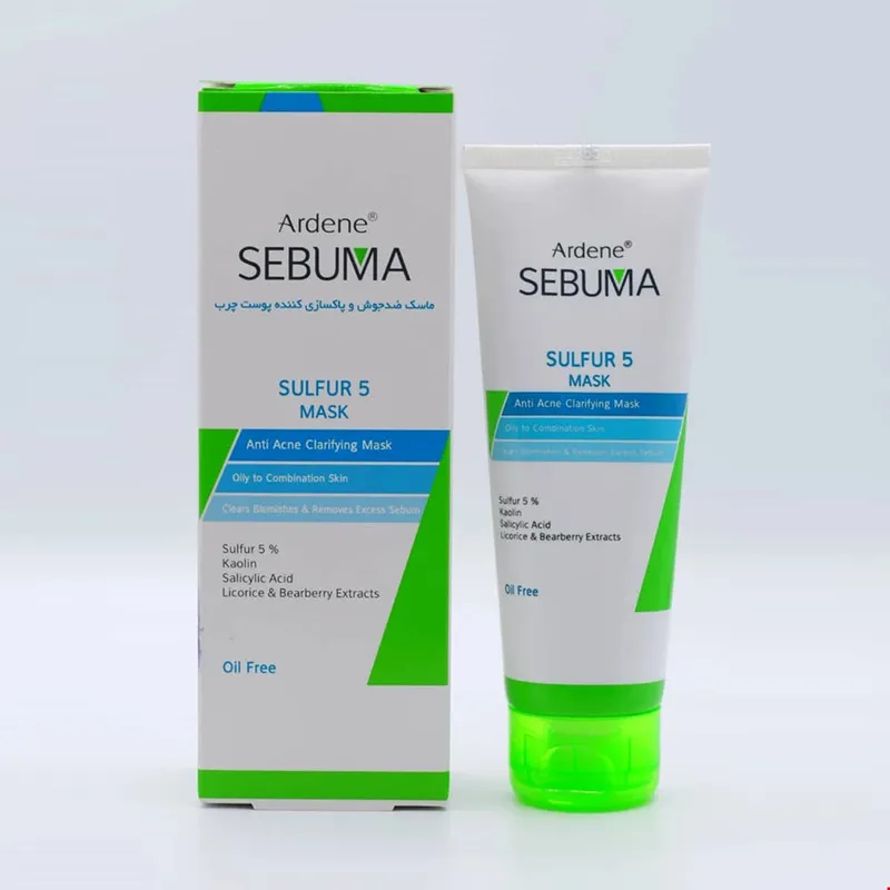 ماسک صورت آردن سبوما مدل Sulfur 5 حجم 75 میلیلیتر مناسب پوست مختلط با خاصیت ضد جوش، پاکسازی منافذ، جذب چربی اضافه، التیامدهنده و بازسازیکننده پوست، حاوی عصاره لیکوریس، چای سبز و آویشن - تصویر 5