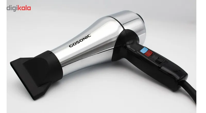 سشوار حرفهای 1800 وات گوسونیک مدل GHD-229، موتور AC، وزن 892 گرم، دارای سری متمرکزکننده پهن با ویژگی حجمدهندگی، با قابلیت فناوری تولید یون، باد سرد - تصویر 5