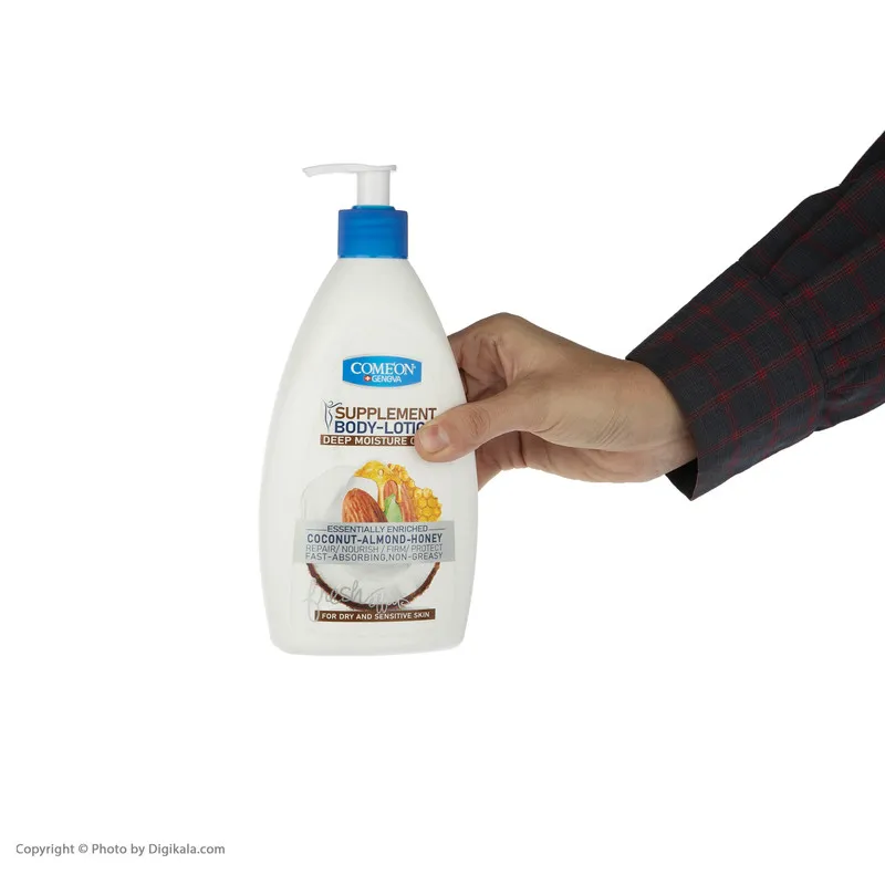 لوسیون بدن کامان مدل Coconut حجم 510 میلیلیتر حاوی عسل، نارگیل و بادام، مرطوبکننده عمیق، جذب سریع، مناسب انواع پوست و محافظتکننده - تصویر 4