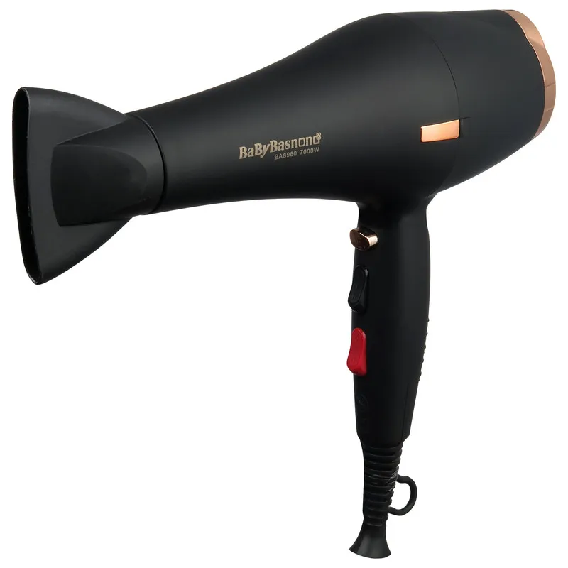 سشوار خانگی 7000 وات بیبی باس نانو مدل BA8960، موتور AC، وزن 700 گرم، دارای سری متمرکزکننده باریک، متمرکزکننده پهن با ویژگی صافکنندگی، حجمدهندگی، با قابلیت باد سرد، فناوری تولید یون - تصویر 2
