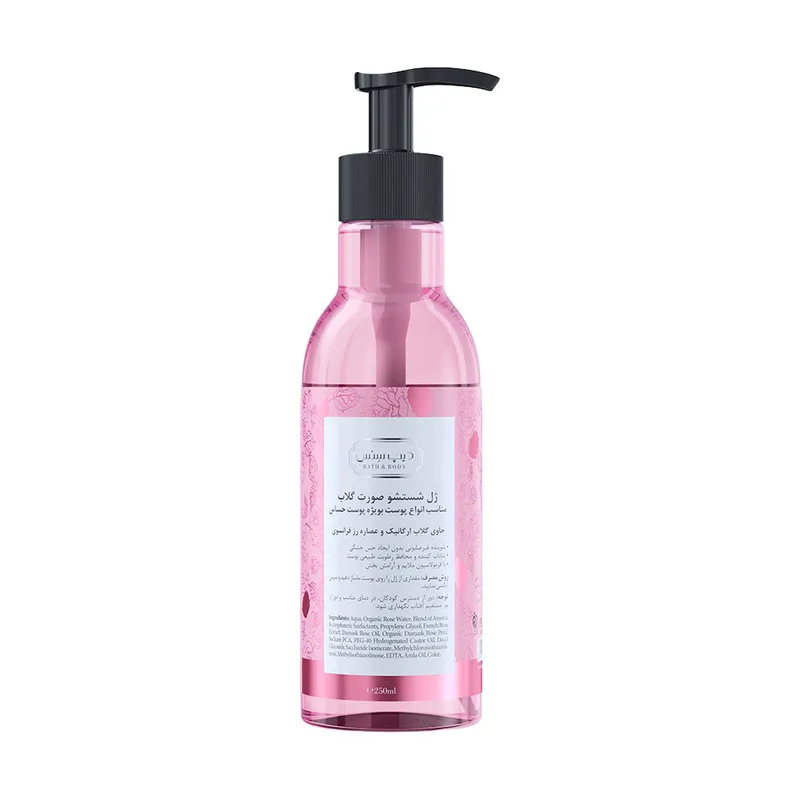 ژل شستشوی صورت دیپ سنس مدل Rose Water مناسب پوست های حساس حجم 250 میلیلیتر - تصویر 3