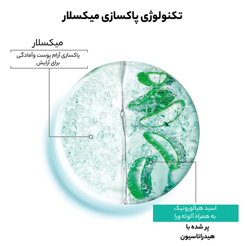 تونر پاک کننده صورت گارنیه مدل Aloe حجم 200 میلی لیتر - تصویر 3