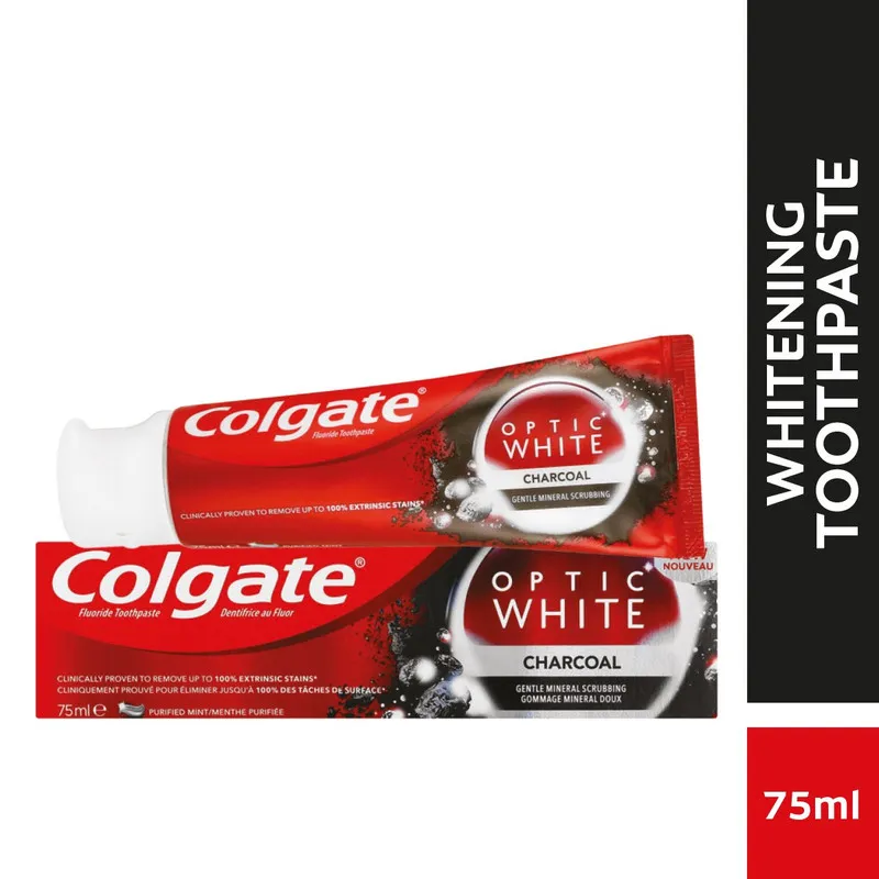 خمیر دندان کلگیت سری Optic White مدل CHARCOAL حجم 75 میلی لیتر - تصویر 2