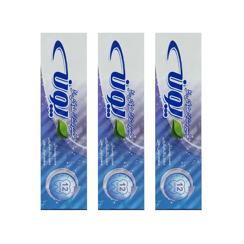 خمیر دندان پونه مدل طولانی اثر حجم 100 میلیلیتر بسته 3 عددی