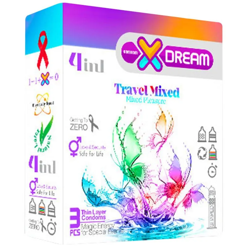 کاندوم ایکس دریم مدل Travel Mixed بسته 3 عددی - تصویر 2