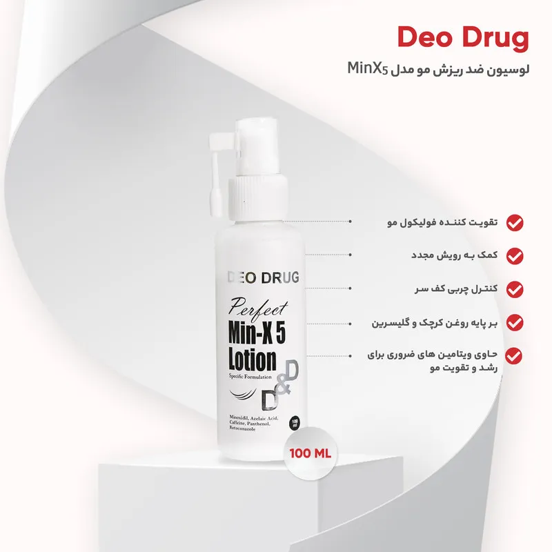 لوسیون ضد ریزش مو دئو دراگ مدل MinX5 حجم 100 میلی لیتر - تصویر 3