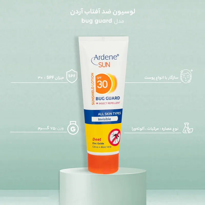 لوسیون ضد آفتاب آردن سان مدل bug guard حجم 75 میلی لیتر - تصویر 4