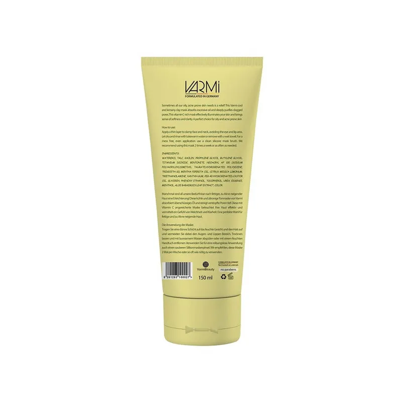 ماسک صورت خاک رسی وارمی مدل نعناع و لیمو حجم 150 میلیلیتر بدون پارابن، تنظیمکننده چربی پوست، کوچککننده منافذ باز، آبرسان و تسکیندهنده التهاب پوست چرب و مستعد جوش - تصویر 3