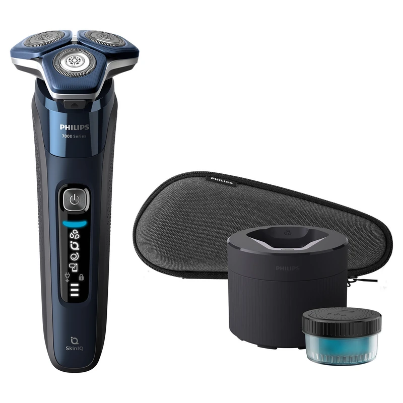 ماشین اصلاح موی صورت فیلیپس مدل S7885 با تیغه چرخشی 360 درجه استیل پیشرفته، قابلیت استفاده خشک و مرطوب، تکنولوژی Skin IQ و Power Adapt برای تنظیم خودکار سرعت، شارژ سریع 5 دقیقهای - نمای 4