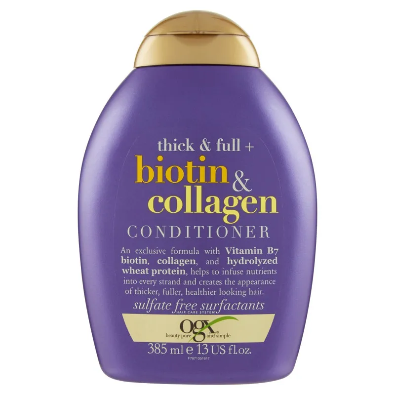 نرم کننده مو او جی ایکس مدل Biotin & Collagen حجم 385 میلی لیتر
