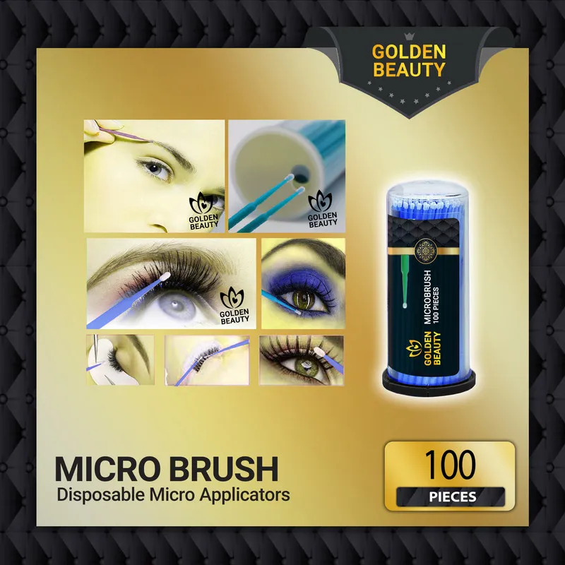 قلم میکروبراش ناخن و مژه گلدن بیوتی مدل M1 بسته 100 عددی - تصویر 5