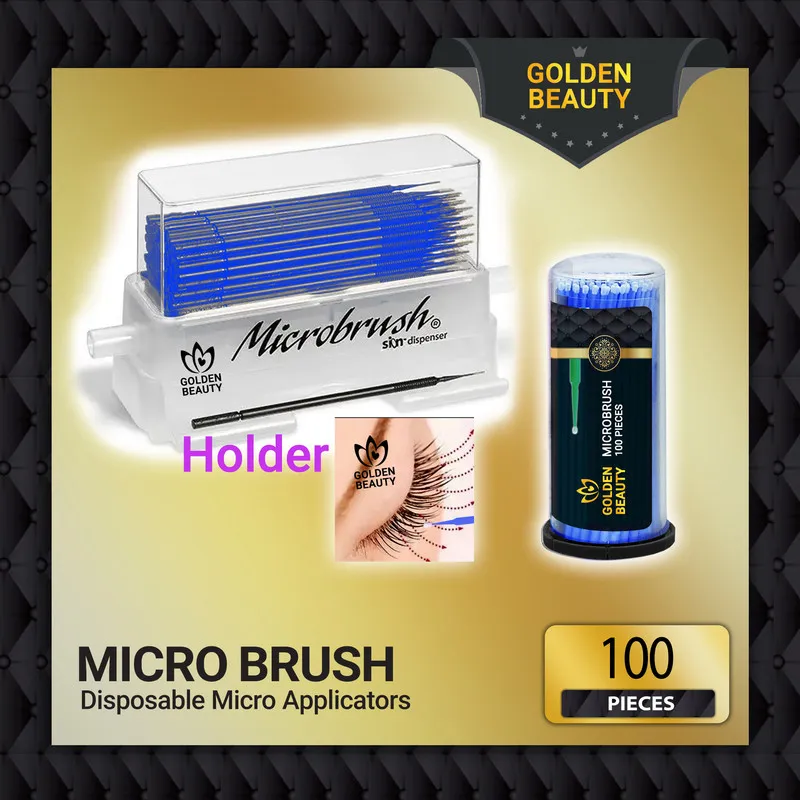 قلم میکروبراش ناخن و مژه گلدن بیوتی مدل M1 بسته 100 عددی - تصویر 6