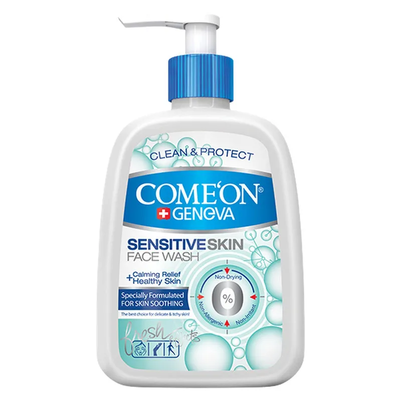 ژل شست‌وشوی صورت کامان مدل Sensitive Skin حجم 500 میلی‌لیتر