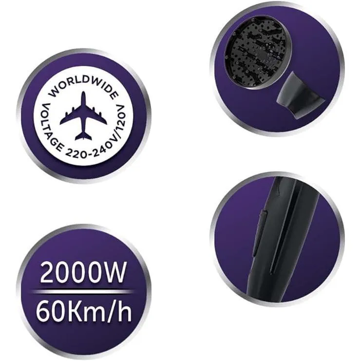 سشوار مسافرتی 2000 وات رمینگتون مدل D1500، موتور DC، وزن 660 گرم - تصویر 3