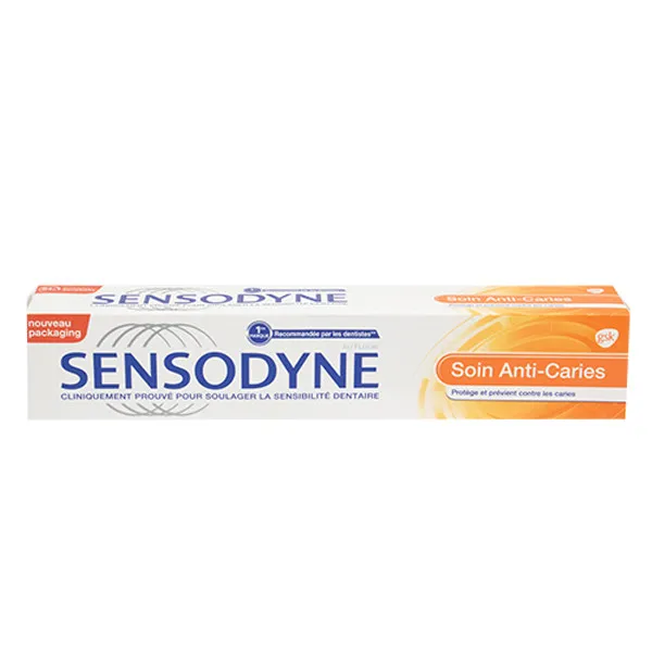 خمیر دندان سنسوداین مدل soin anti caries وزن 75 گرم