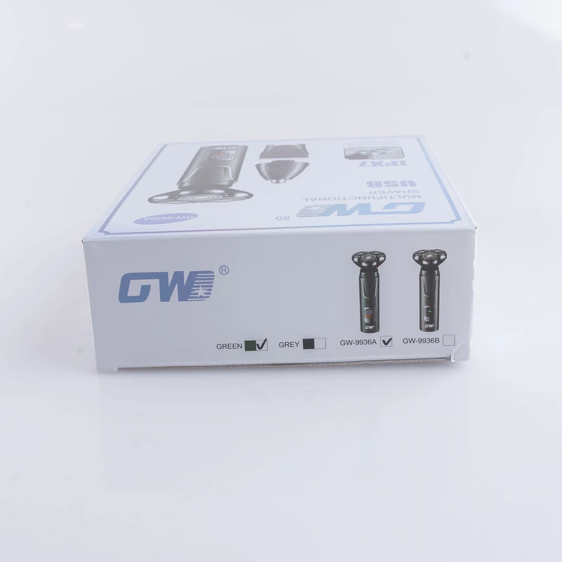 ست ماشین اصلاح موی صورت و بینی شارژی جی دبلیو مدل GW-9936B، اصلاح به صورت صفر زن، خط زن و حجم زن، منبع انرژی با باتری، تکنولوژی اصلاح به صورت برش چرخشی، اندازه اصلاح 0.1 میلی‌متر،  - نمای 5