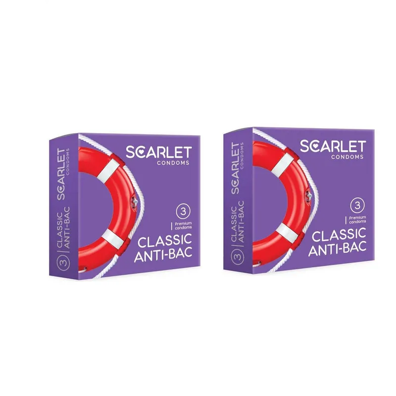 کاندوم اسکارلت مدل CLASSIC ANTI-BAC مجموعه 2 عددی