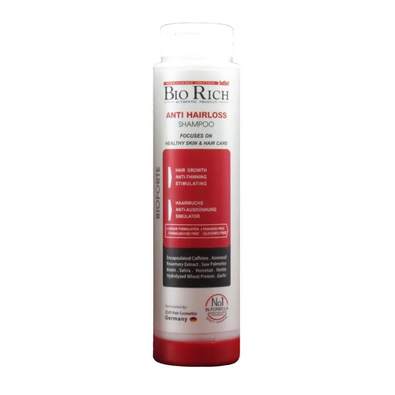 شامپو روزانه تقویتکننده و ضد ریزش مو بایوریچ مخصوص انواع مو، حجم 250 میلیلیتر مدل ANTI HAIR LOSS، حاوی کراتین، بدون سولفات، حجمدهنده و ترمیمکننده با عصاره مریم گلی، گزنه و، رزماری - تصویر 3