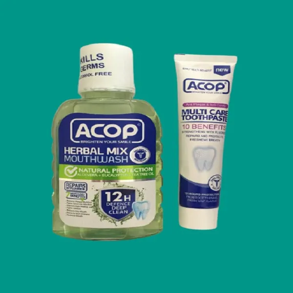 خمیر دندان آکوپ مدل MULTICAREحجم 90 میلی لیتر به همراه دهان شویه گیاهی آکوپ مدل HERBAL حجم 300 میلی لیتر - تصویر 2